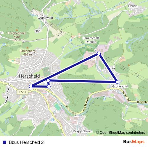 Bbus Herscheid 2 bus Line Map