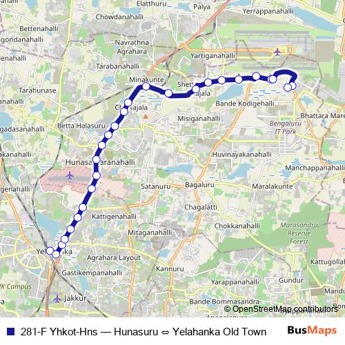 281-F Yhkot-Hns bus Line Map