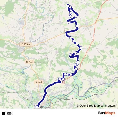 084 bus Line Map