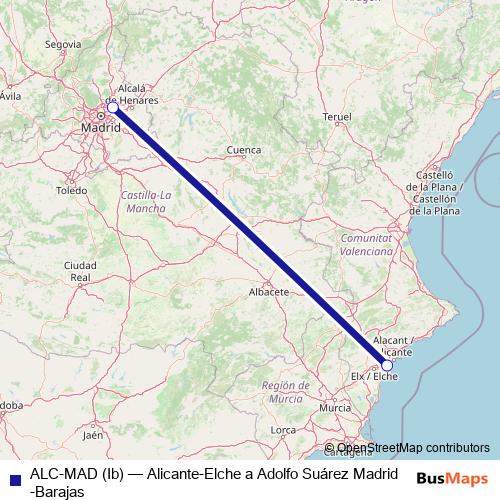 ALC-MAD (Ib) air Line Map