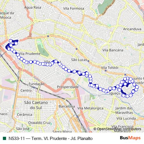 N533-11 bus Line Map