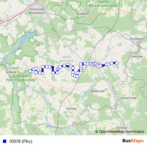 10076 (Pks) bus Line Map