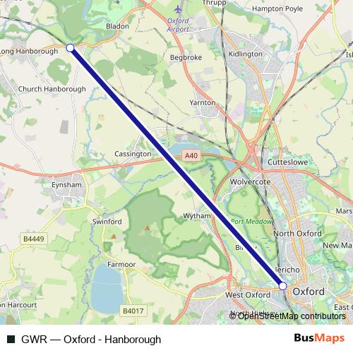 GWR bus Line Map
