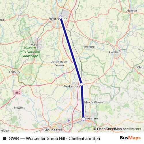 GWR bus Line Map