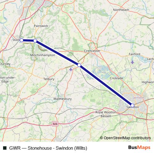 GWR bus Line Map
