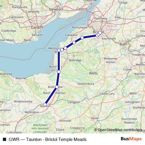 GWR bus Line Map