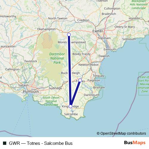 GWR bus Line Map