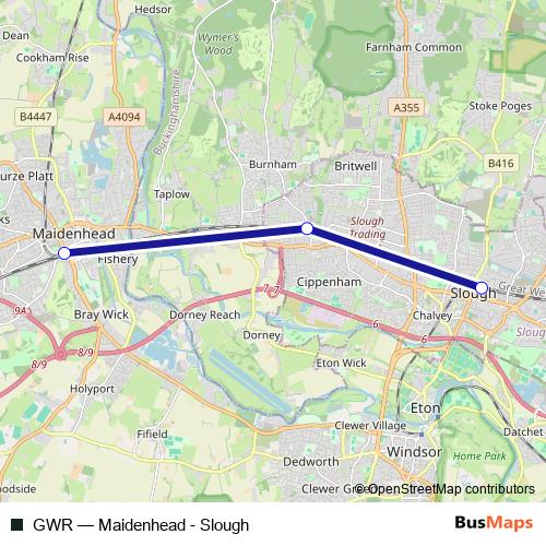 GWR bus Line Map