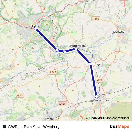 GWR bus Line Map
