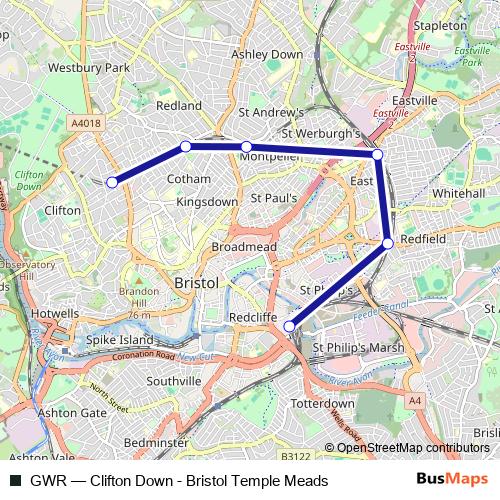 GWR bus Line Map