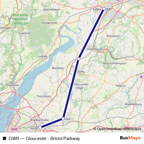 GWR bus Line Map
