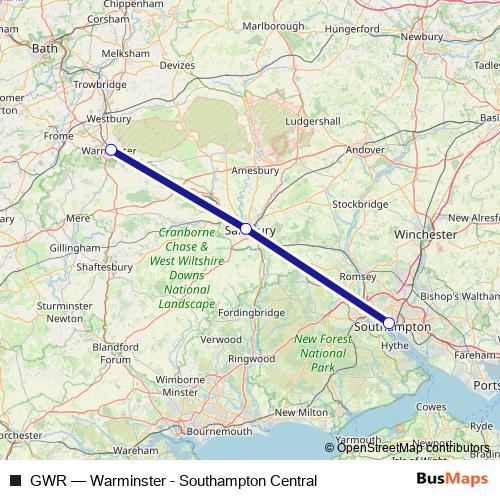 GWR bus Line Map