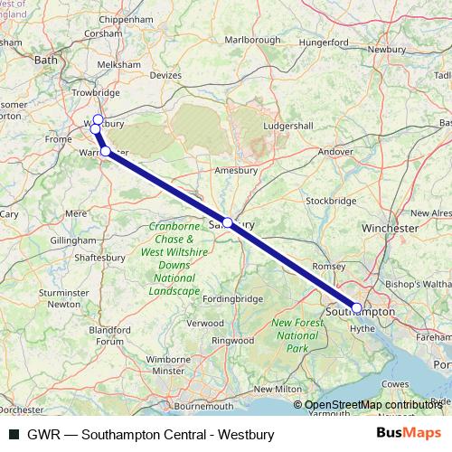 GWR bus Line Map