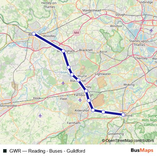 GWR bus Line Map