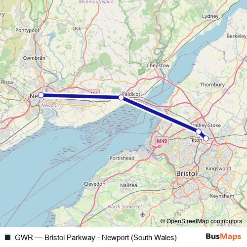 GWR bus Line Map