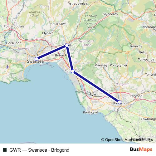 GWR bus Line Map