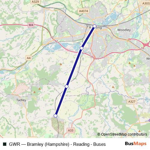 GWR bus Line Map