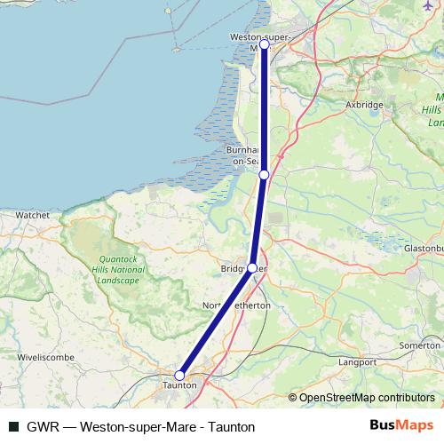 GWR bus Line Map