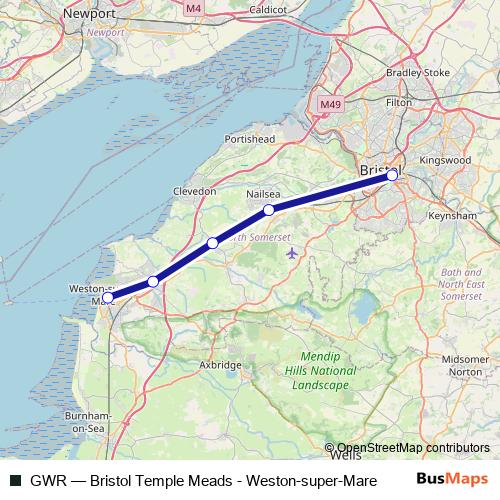 GWR bus Line Map
