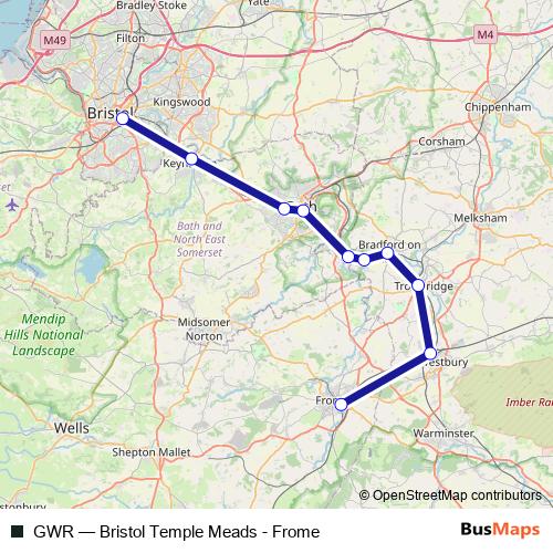 GWR bus Line Map