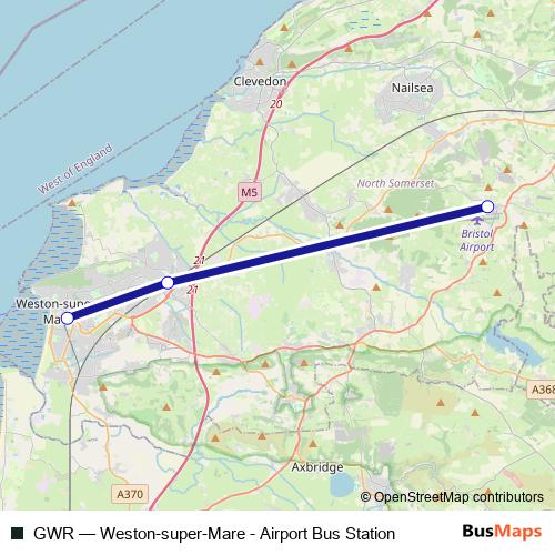 GWR bus Line Map