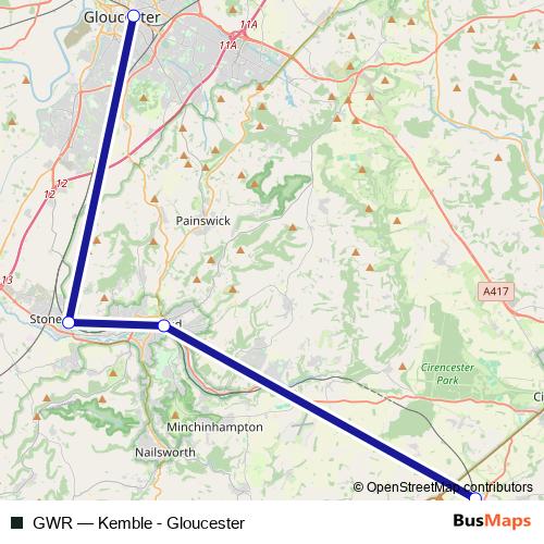 GWR bus Line Map