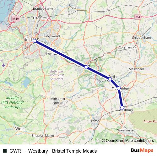 GWR bus Line Map