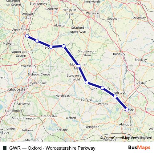 GWR bus Line Map