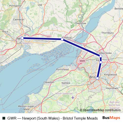 GWR bus Line Map