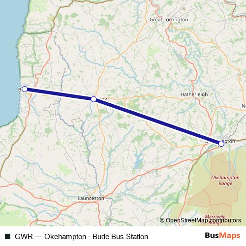 GWR bus Line Map