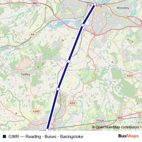GWR bus Line Map