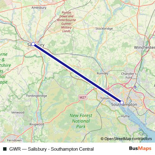 GWR bus Line Map