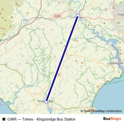 GWR bus Line Map