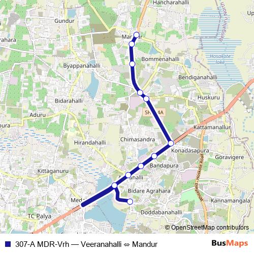 307-A MDR-Vrh bus Line Map