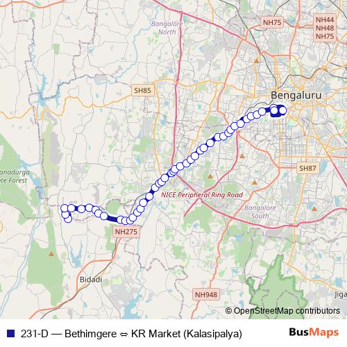 231-D bus Line Map