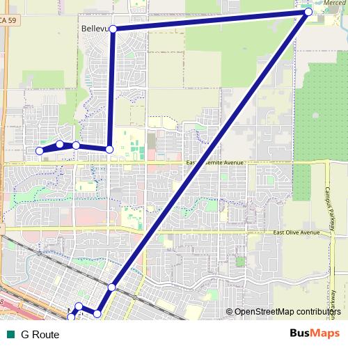 G Route bus Line Map