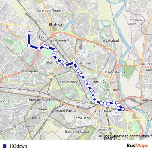 183down bus Line Map
