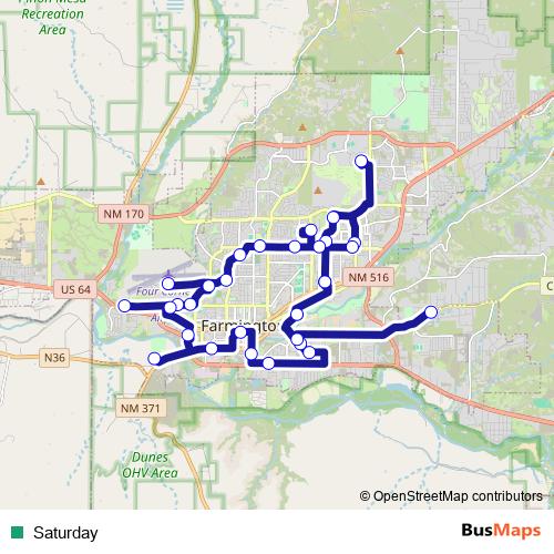 Saturday bus Line Map