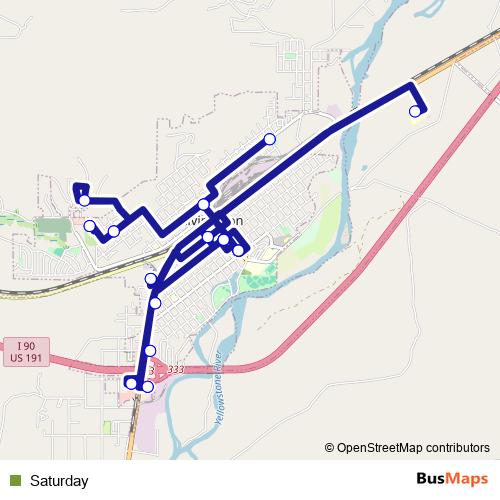 Saturday bus Line Map