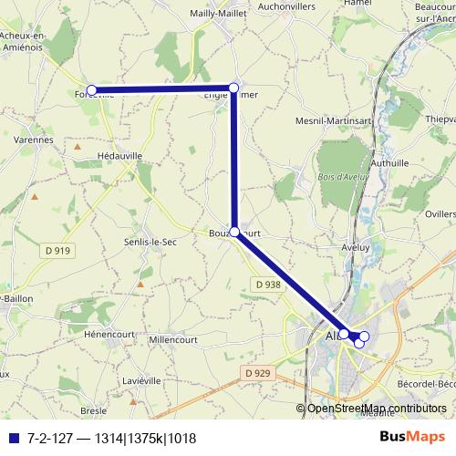 7-2-127 bus Line Map