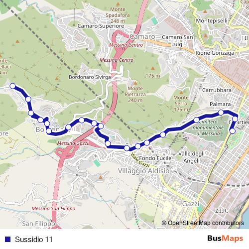 Sussidio 11 bus Line Map