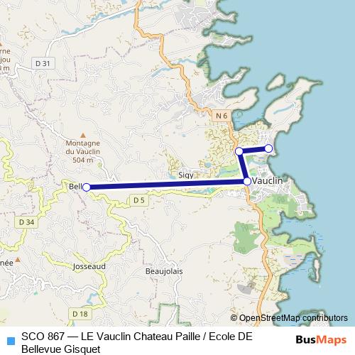 SCO 867 bus Line Map