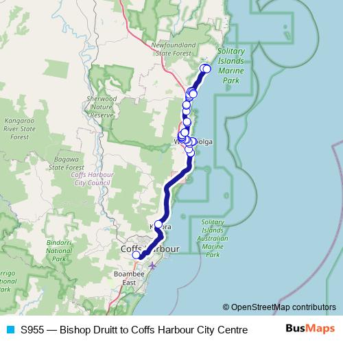 S955 bus Line Map