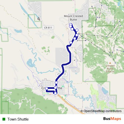 Town Shuttle bus Line Map