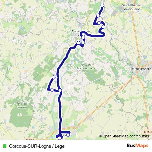 Corcoue-SUR-Logne / Lege bus Line Map