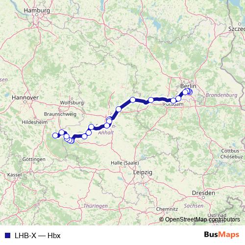 LHB-X rail Line Map