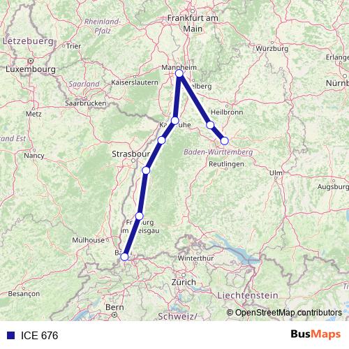 ICE 676 rail Line Map
