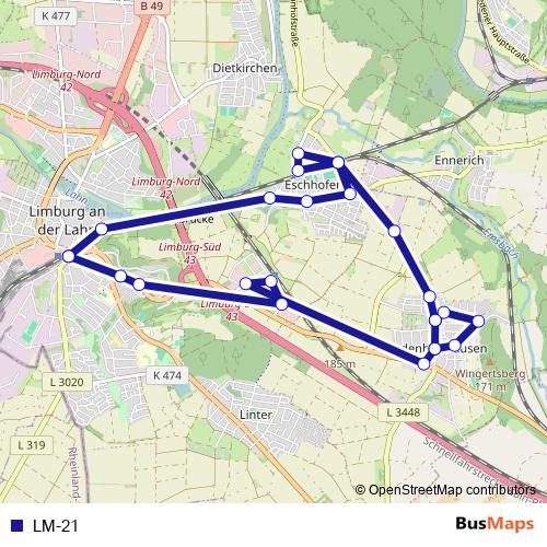 LM-21 bus Line Map