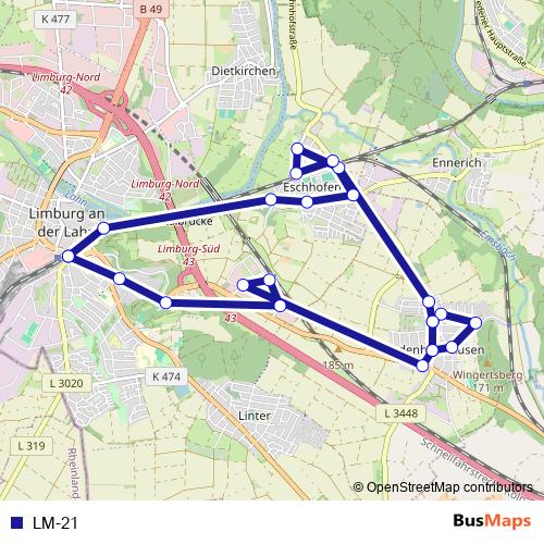 LM-21 bus Line Map