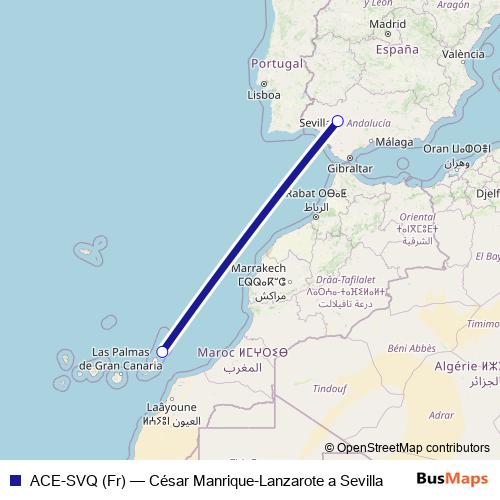 ACE-SVQ (Fr) air Line Map